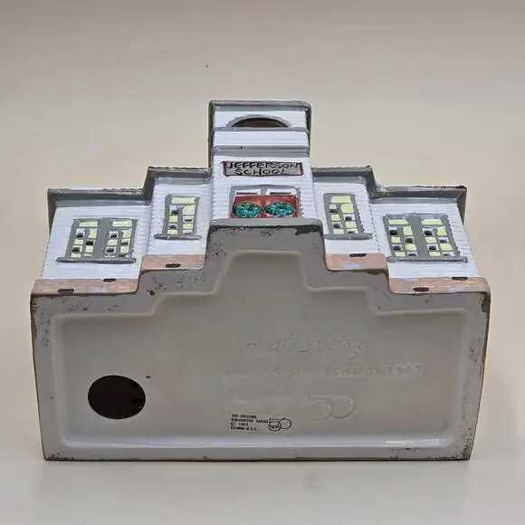 Department 56 Original Snow Village Jefferson School + Light Cord 5082-2 Retired - Picture 9 of 16